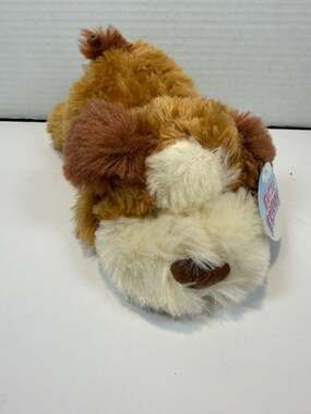 Fuzzy Friends Brown and White Puppy Dog Plush